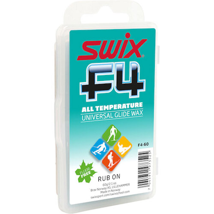 Swix F4 All Termperature Universal Rub On Glide Wax with Cork - 60g 2023