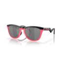 Oakley Frog Skins Hybrid Sunglasses Matte Black/Neon Pink Frame / Prizm Black Lens image 1