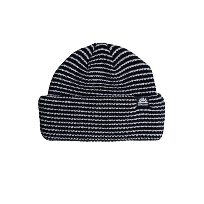 Autumn Stripe Double Roll Beanie