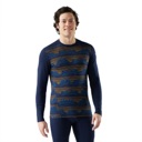 Smartwool Classic Thermal Merino Base Layer Crew Top - Men's Deep Navy Geo Peaks image 2